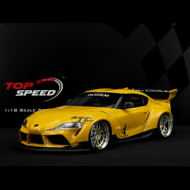 Toyota GR Supra Pandem Rocketbunny V1.0 2019 Gelb 1/18 Top Speed TS0357
