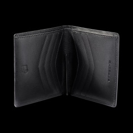 Porsche Wallet Credit card holder Metal crest With money cliip Black Leather WAP0300300NKEG