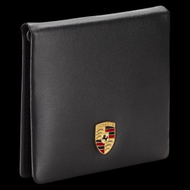 Porsche Geldbörse Kartenhalter Metallwappen Mit Geldscheinklammer Schwarz Leder WAP0300300NKEG