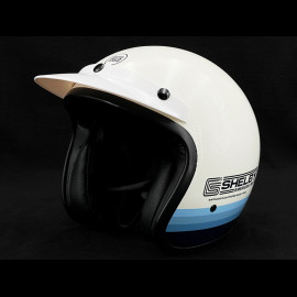 Helmet Carroll Shelby Contessa White with Blue gradient stripes