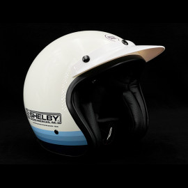 Helmet Carroll Shelby Contessa White with Blue gradient stripes