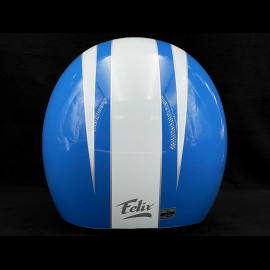 Steve McQueen Helm Inspiriert ISDT 64 Replica Blau mit weißen Streifen