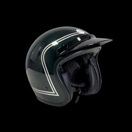 Steve McQueen-inspired Helmet Highland Vintage Green with White Stripes