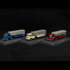 Porsche Set Renntransporter Volkswagen VW T1 Transporteur Rennwagen 1/64 Schuco