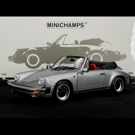 Porsche 911 Carrera Cabriolet 3.2 1983 Silver Grey 1/18 Minichamps 100063034