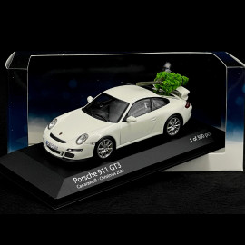 Porsche 911 GT3 Type 997 2006 mit Weinhachtsbaum Carraraweiß 1/43 Minichamps 400065405