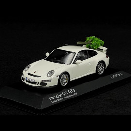 Porsche 911 GT3 Type 997 2006 mit Weinhachtsbaum Carraraweiß 1/43 Minichamps 400065405