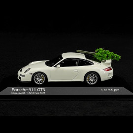 Porsche 911 GT3 Type 997 2006 mit Weinhachtsbaum Carraraweiß 1/43 Minichamps 400065405