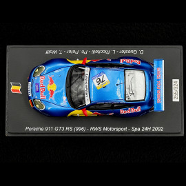 Porsche 911 GT3 RS Type 996 n° 76 24h Spa 2002 1/43 Spark 100SPA17