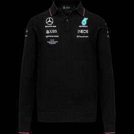 Mercedes-AMG Knitted polo PETRONAS F1 Russel / Antonelli long-sleeved Puma Black 701224811 001 - Men