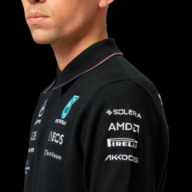 Mercedes-AMG Knitted polo PETRONAS F1 Russel / Antonelli long-sleeved Puma Black 701224811 001 - Men