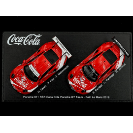 Set Porsche 911 RSR type 991 Coca-Cola Petit Le Mans 2019 n° 911 & n° 912 1/64 Spark YCOMBO64007