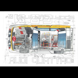 Audi Sport Quattro S1 E2 Original Zeichnung von Sébastien Sauvadet