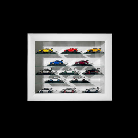 Wall showcase for 8 to 50 Porsche models scale 1/43 1/24 1/18 - White