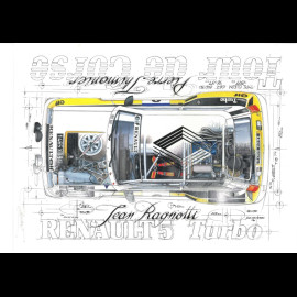 Renault 5 Turbo n° 2 Tour de Corse 1983 Original Zeichnung von Sébastien Sauvadet