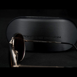 Porsche Sonnenbrille Günstige Gold Auswechselbare Gläser Braun / Grau Porsche Design P'8478 WAP0784780JA69