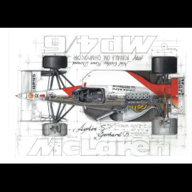 McLaren MP4/6 n° 1 World Champion 1991 Original Zeichnung von Sébastien Sauvadet