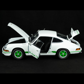 MONTIERTE Kit Porsche 911 Carrera RS 2.7 1973 Grand-Prix Weiß / Grüne Streifen 1/8 Ixo Models