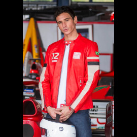 Ayrton Senna Leather Jacket Magic Senna Red - men 27550-0196