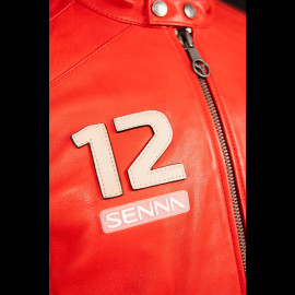 Ayrton Senna Leather Jacket Magic Senna Red - men 27550-0196