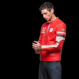 Ayrton Senna Leather Jacket Magic Senna Red - men 27550-0196