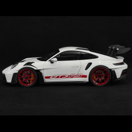 Porsche 911 GT3 RS Type 992 2022 Weiß / Pyrorote Streifen 1/12 Norev 127530