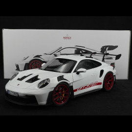 Porsche 911 GT3 RS Type 992 2022 Weiß / Pyrorote Streifen 1/12 Norev 127530