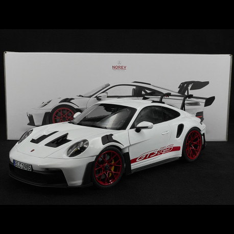 Maquette Porsche 911 GT3 RS 2022 - Norev échelle 1:12 - Couleur Blanche Et Rouge - Modèle Neuve