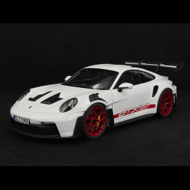 Porsche 911 GT3 RS Type 992 2022 Weiß / Pyrorote Streifen 1/12 Norev 127530