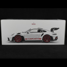 Porsche 911 GT3 RS Type 992 2022 Weiß / Pyrorote Streifen 1/12 Norev 127530