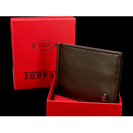 Ferrari Card Holder Tod's 2 Panel Wallet Brown Leather L2757