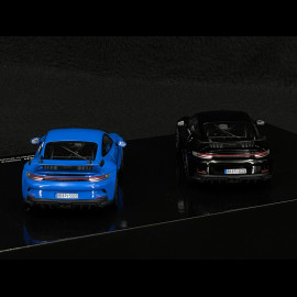 Set of 2 Porsche 911 GT3 Type 992 2021 Shark Blue / Black 1/43 Minichamps 412069200