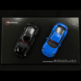 Set of 2 Porsche 911 GT3 Type 992 2021 Shark Blue / Black 1/43 Minichamps 412069200