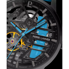 Paddock Automatikuhr Racing Blau Lederarmband Hergestellt in Frankreich Pierre Lannier 145G866 - damen