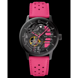 Paddock Automatikuhr Racing Rosa Lederarmband Hergestellt in Frankreich Pierre Lannier 145G895 - damen