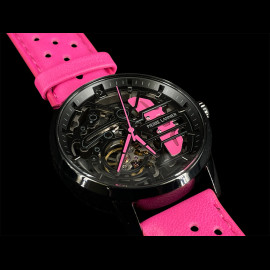 Paddock Automatic Watch Pink Racing Leather bracelet Made in France Pierre Lannier 145G895 - women