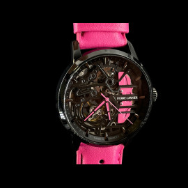 Paddock Automatic Watch Pink Racing Leather bracelet Made in France Pierre Lannier 145G895 - women