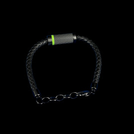 Paddock Armband Schwarz / Grün Geflochtenes Leder Pierre Lannier BJ40A1571