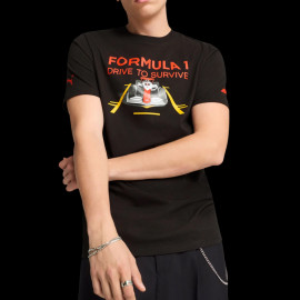 F1 T-shirt Drive to Survive Puma Black Graphic 701235386-002 - men