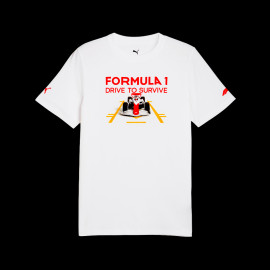 F1 T-shirt  Drive to Survive Puma White Graphic 701235386-001 - men