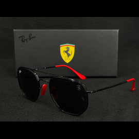 Ferrari Sonnenbrille Ray-Ban F1 Team Leclerc / Hamilton Schwarz / Rot L7950