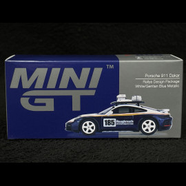 Porsche 911 Dakar Typ 922 2023 Roughroads Enzianblau / Weiß 1/64 Mini GT MGT00805-L