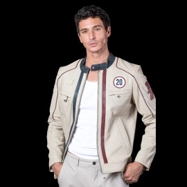 Steve McQueen Lederjacke Liam Ecru Herren – Racing-Stil 1971 – Artikelnummer 27671-2574