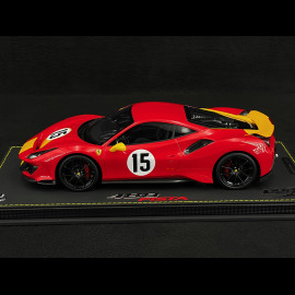 Ferrari 488 Pista n° 15 Custom Le Mans 1973 Red / Yellow 1/18 BBR Models P18145ST Ferrari 488 Pista n° 15 Custom Le Mans 1973 Red / Yellow 1/18 BBR Models P18145ST