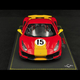 Ferrari 488 Pista n° 15 Custom Le Mans 1973 Red / Yellow 1/18 BBR Models P18145ST Ferrari 488 Pista n° 15 Custom Le Mans 1973 Red / Yellow 1/18 BBR Models P18145ST