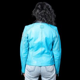 Steve McQueen Jacket Jutta Nordic Blue Leather – 1971 Racing Style for Women – Article ID 27674-0611