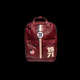 Steve McQueen Backpack Matt 6 Leather Burgundy – 1971 Vintage Racing Look – Article ID