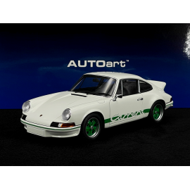 Porsche 911 Carrera RS 2.7 1973 Grand Prix White Green Stripes 1/18 Autoart 78031