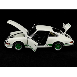 Porsche 911 Carrera RS 2.7 1973 Grand Prix White Green Stripes 1/18 Autoart 78031