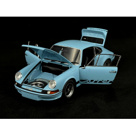Porsche 911 Carrera RS 2.7 1973 Gulf Blue Black Stripes 1/18 Autoart 78032